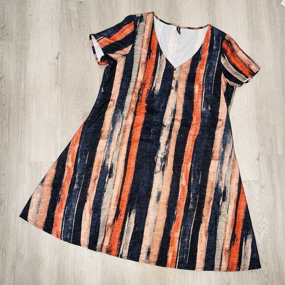 Just Fashion Now Vertical Stripped Dress Size L - Picture 2 of 7